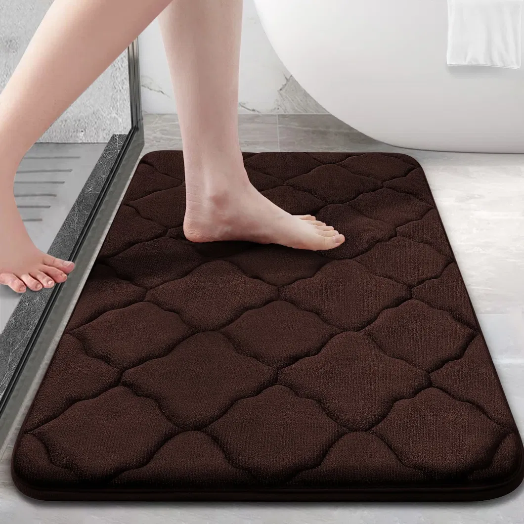 Ultra Soft Non-Slip Absorbent Machine Wash Dry Memory Foam Bathroom Mat Rug