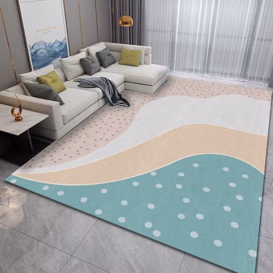 Alfombra peluda grande de interior moderna y suave de lana de cordero para dormitorio, sala de estar, dormitorio, habitación de niños, decoración del hogar, no